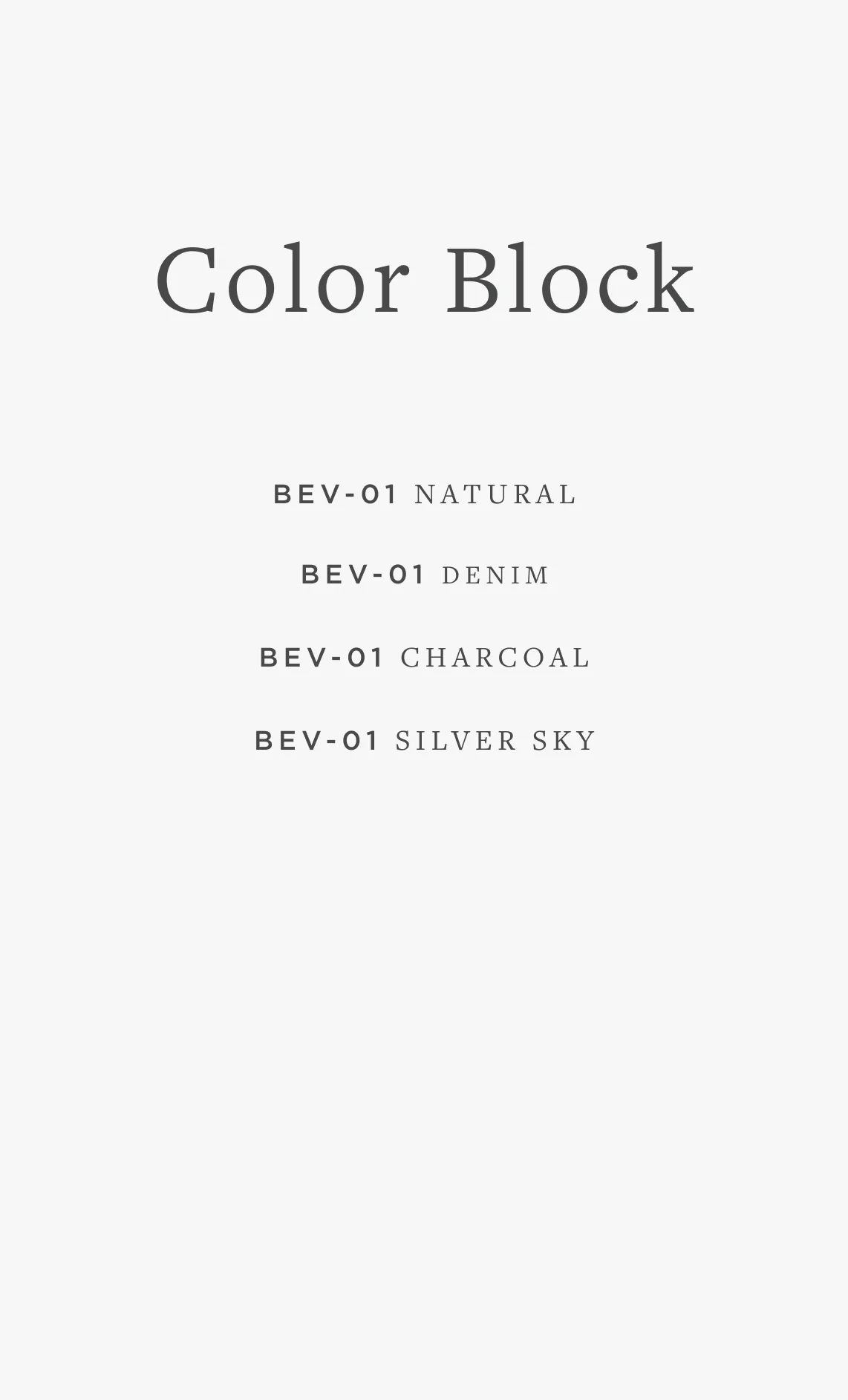 BEV-01 COLOR BLOCK / 02
